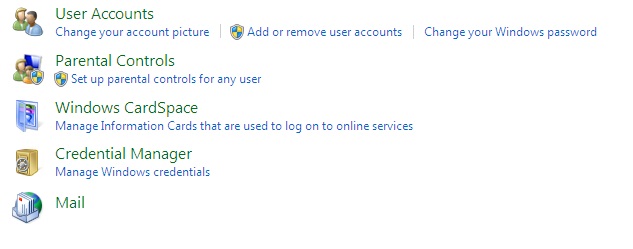 User Account Settings