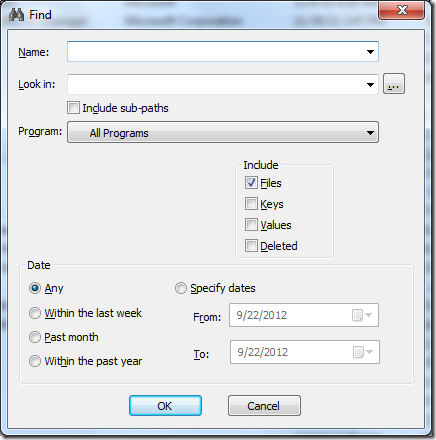 Find tool dialog