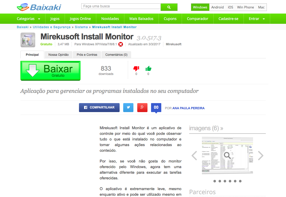 Baixaki Reviews Mirekusoft Install Monitor 2.0