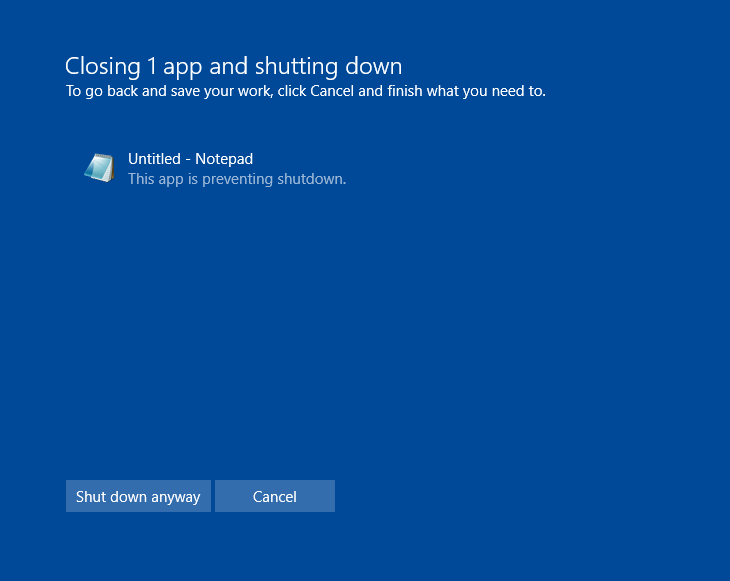 Shutdown Dialog